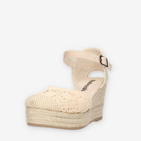 Refresh Sandali beige da donna modello espadrillas