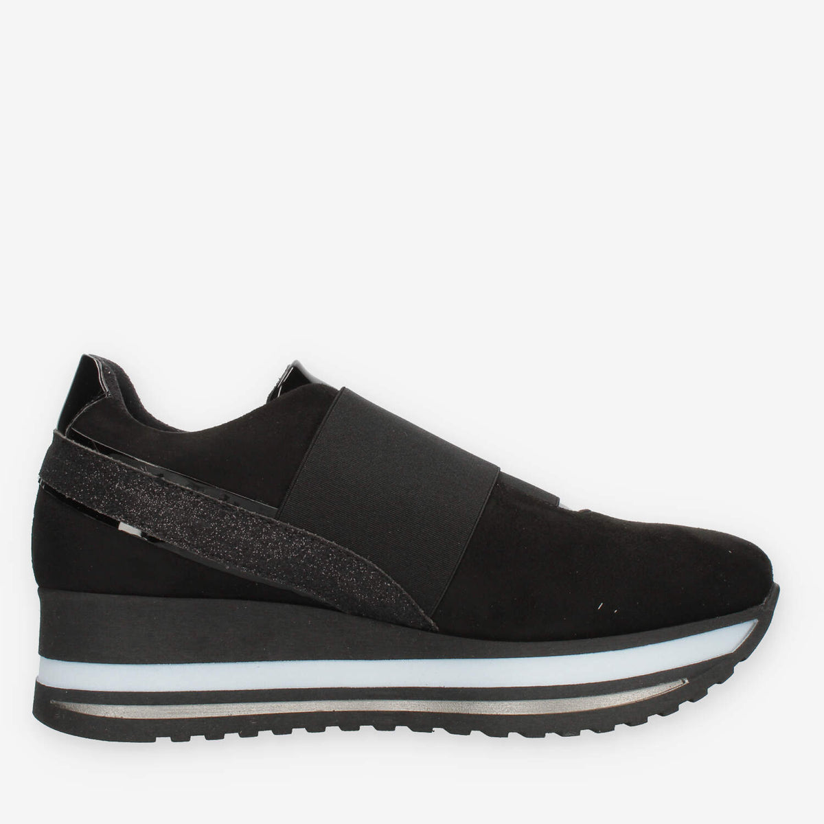 Comart Slip on nere da donna in camoscio