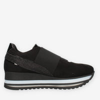Comart Slip on nere da donna in camoscio