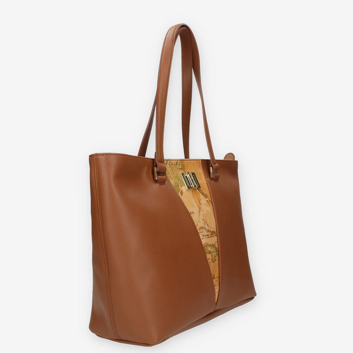 Alviero Martini Prima Classe Borsa Shopping in pelle cuoio e Geo Classic