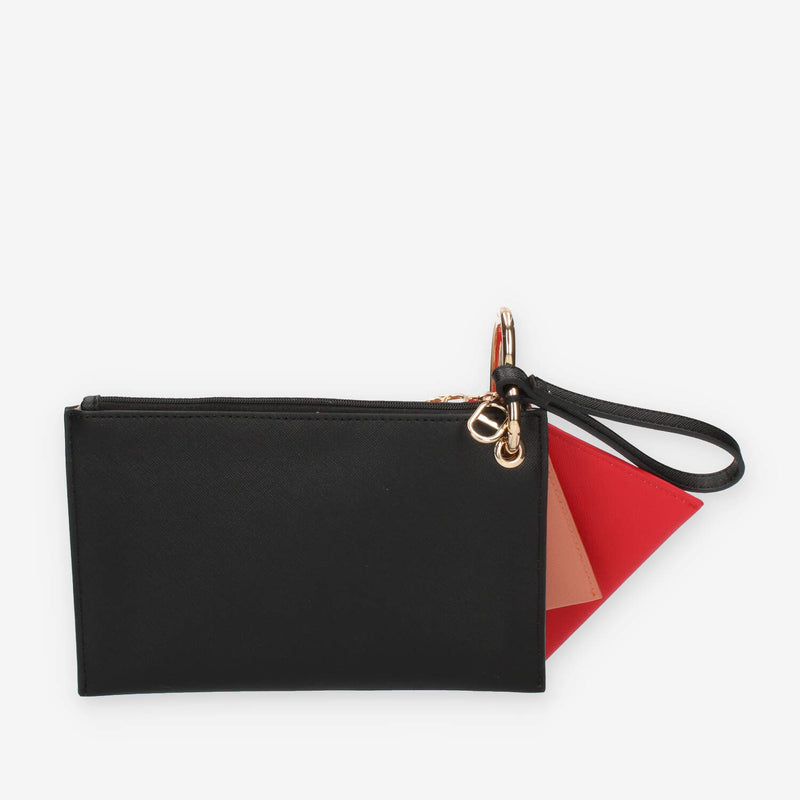 Twinset Milano Tris di pochette nera rossa e rosa