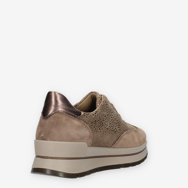 Igi&co Sneakers taupe da donna con lacci elastici