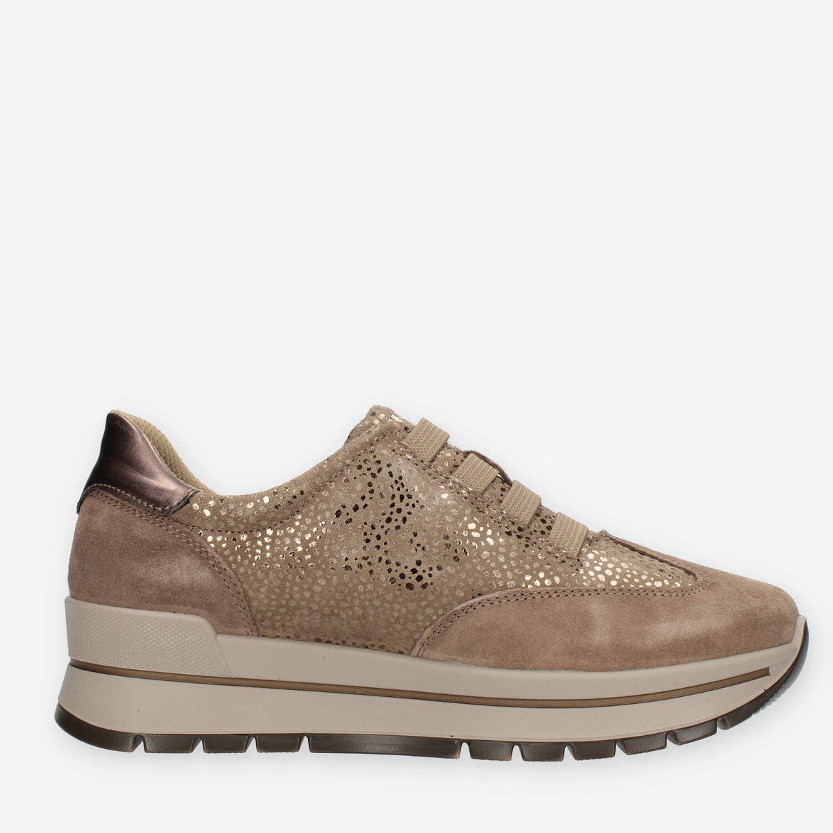 Igi&co Sneakers taupe da donna con lacci elastici