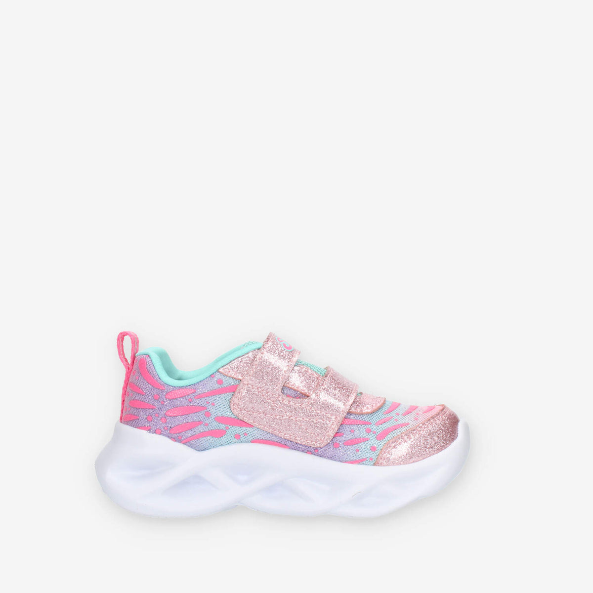 Skechers S Lights Twisty Brights Wingin' It Sneakers rosa glitterate con luci