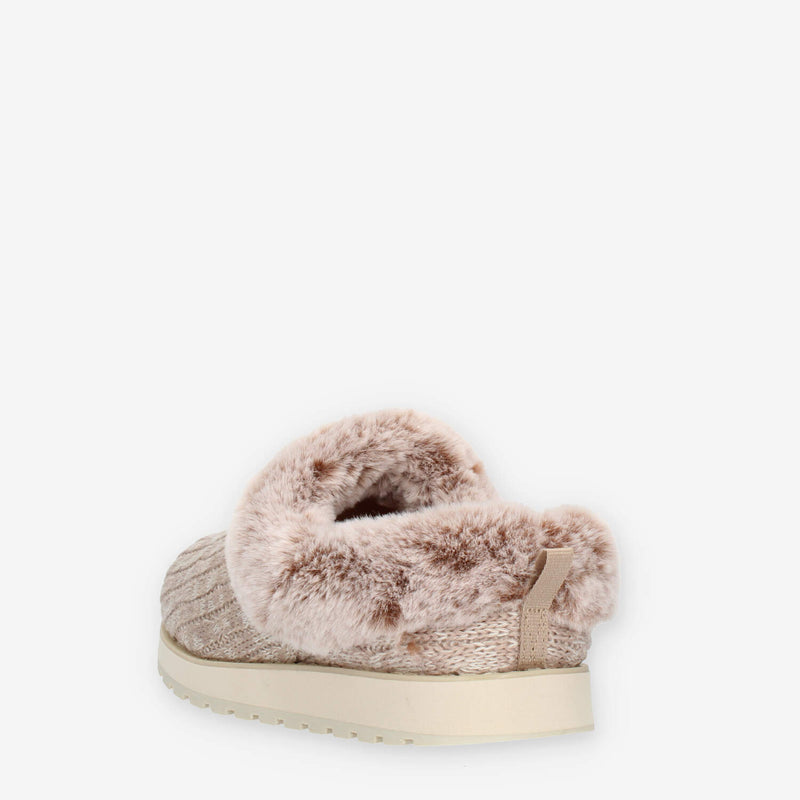 Skechers Ice Angel Pantofole beige con pelliccia