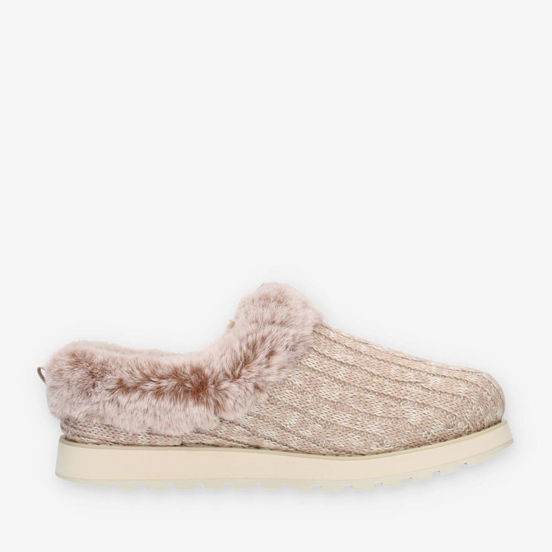 Skechers Ice Angel Pantofole beige con pelliccia