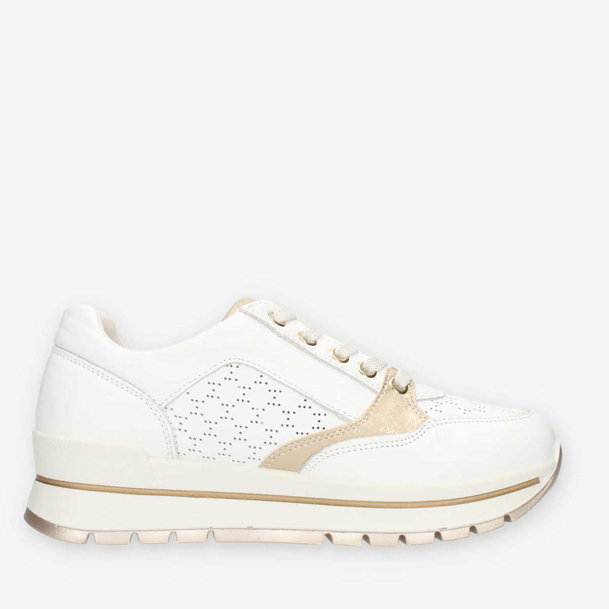 Igi&Co Sneakers basse da donna bianche e oro