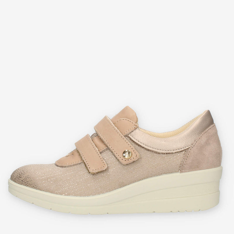 Enval Soft Sneakers beige con zeppa