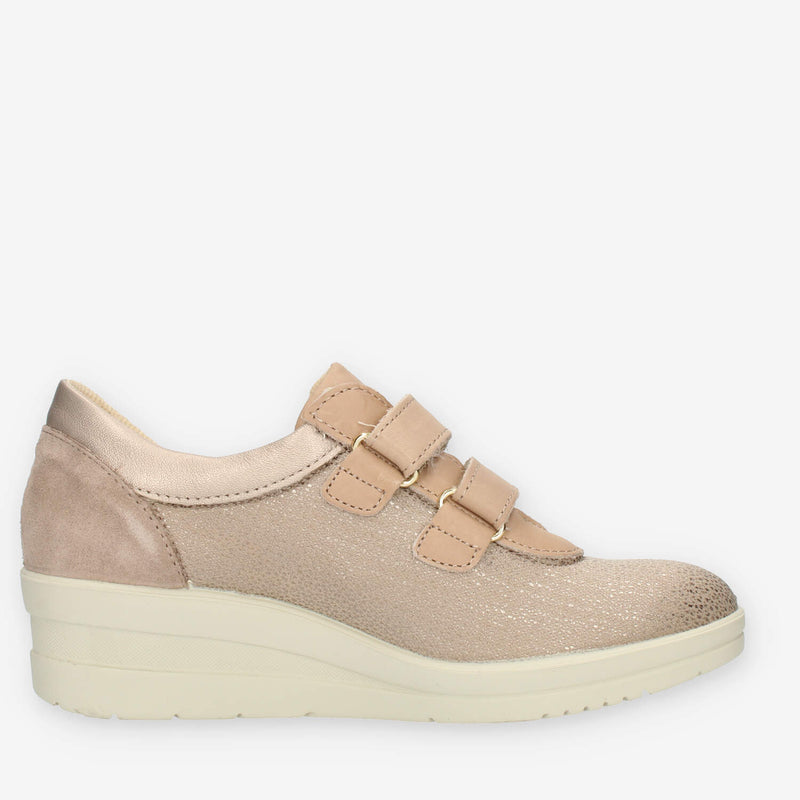 Enval Soft Sneakers beige con zeppa