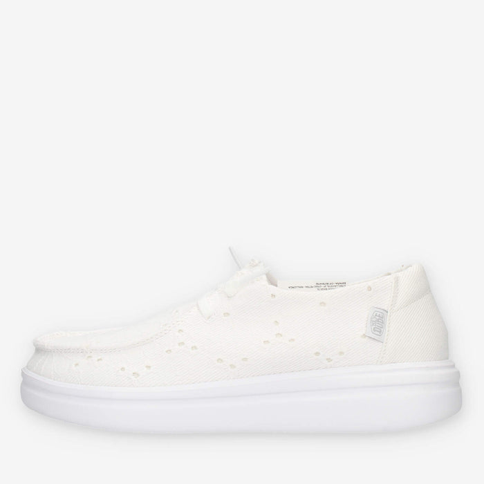 Hey Dude Wendy Rise Eyelet Slip on da donna bianche ricamate