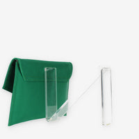 Albano Pochette da donna in raso verde smeraldo