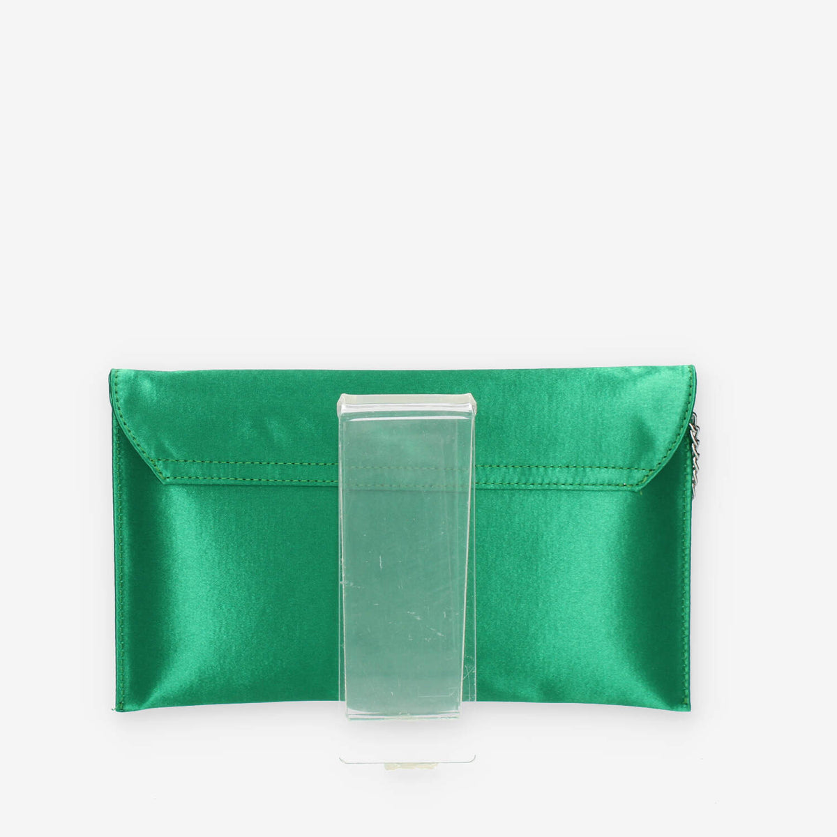 Albano Pochette da donna in raso verde smeraldo