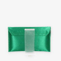Albano Pochette da donna in raso verde smeraldo