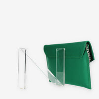 Albano Pochette da donna in raso verde smeraldo