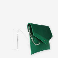 Albano Pochette da donna in raso verde smeraldo