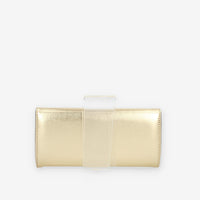 Albano Pochette da donna laminata platino con strass