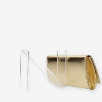 Albano Pochette da donna laminata platino con strass