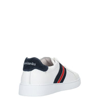 Nero Giardini Sneakers basse bianche da uomo con fascia blu e rossa