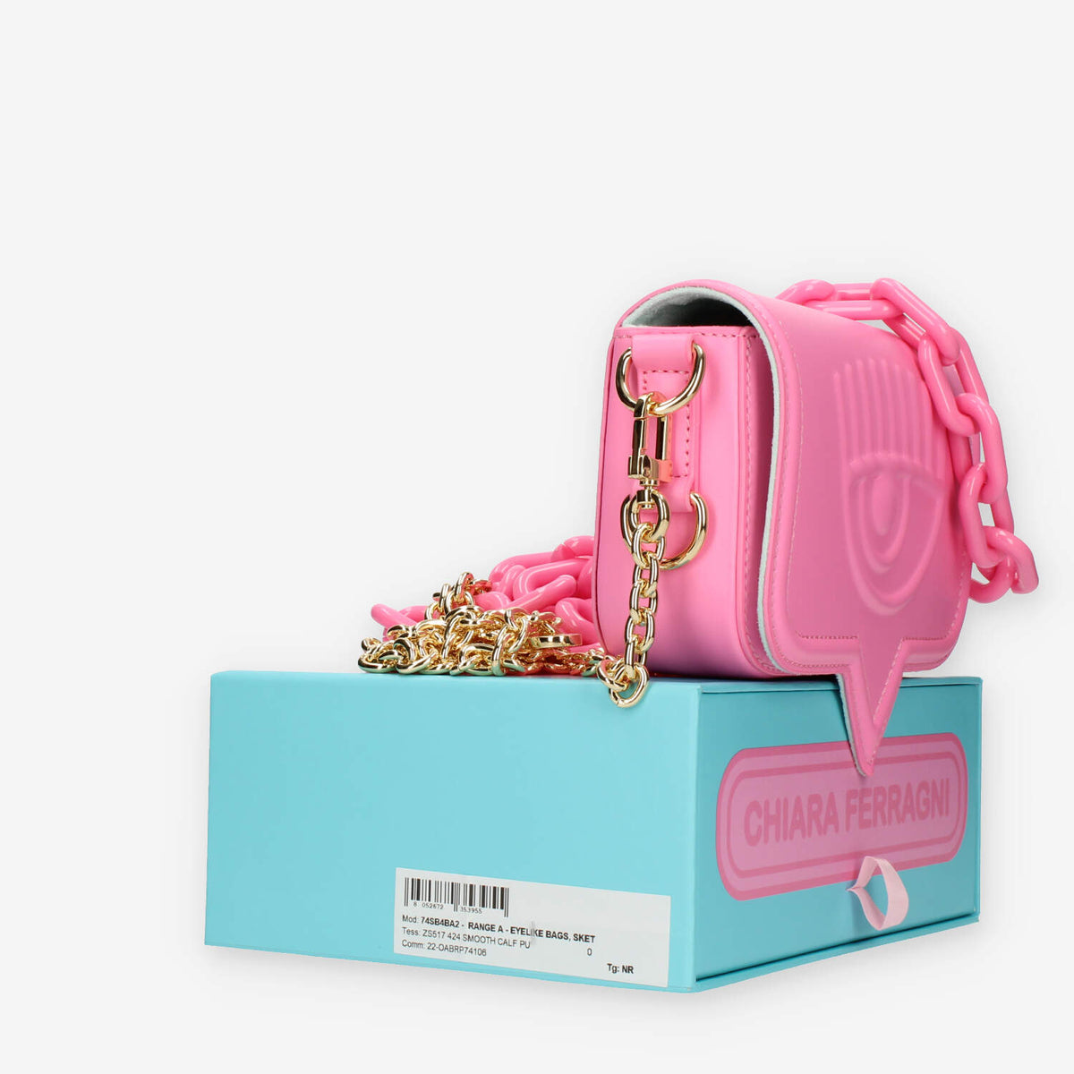 Chiara Ferragni Eyelike Borsa piccola a tracolla rosa