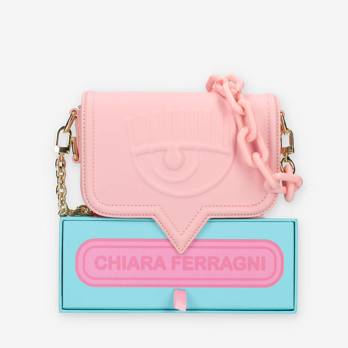 Chiara Ferragni Eyelike Borsa piccola a tracolla rosa chiaro