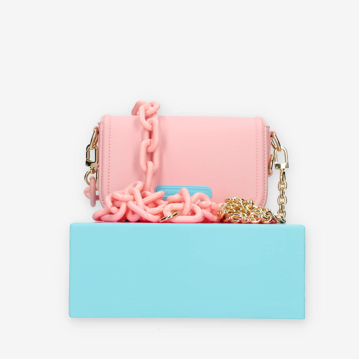 Chiara Ferragni Eyelike Borsa piccola a tracolla rosa chiaro