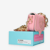 Chiara Ferragni Eyelike Borsa piccola a tracolla rosa con borchiette