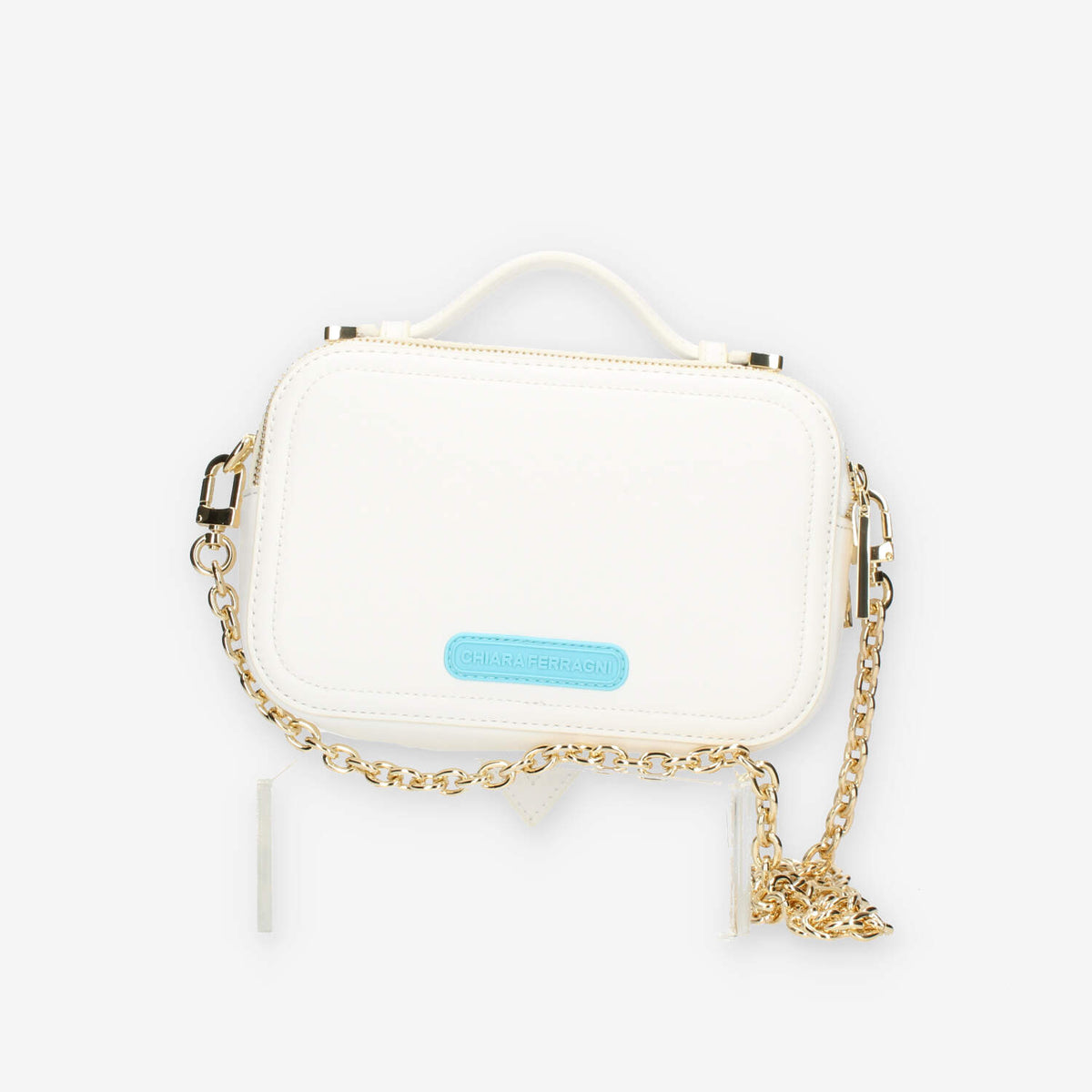 Chiara Ferragni Eyelike Bags Borsa a tracolla bianca doppio scomparto