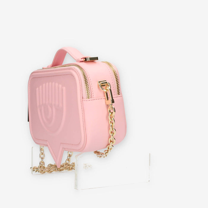 Chiara Ferragni Eyelike Bags Borsa a tracolla rosa chiaro doppio scomparto