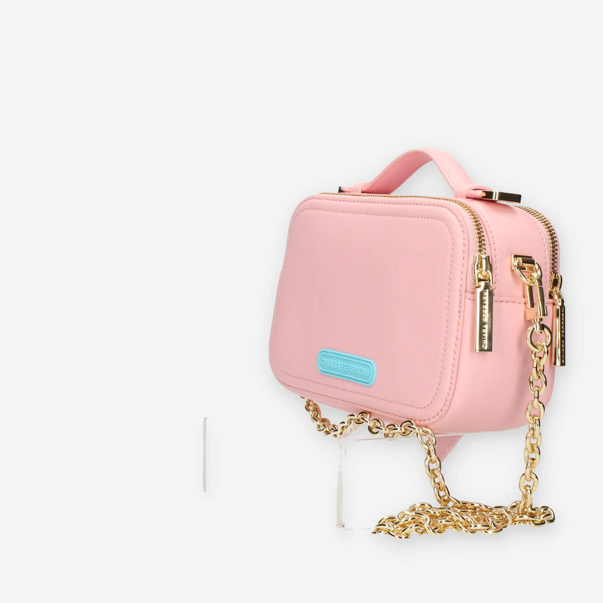 Chiara Ferragni Eyelike Bags Borsa a tracolla rosa chiaro doppio scomparto