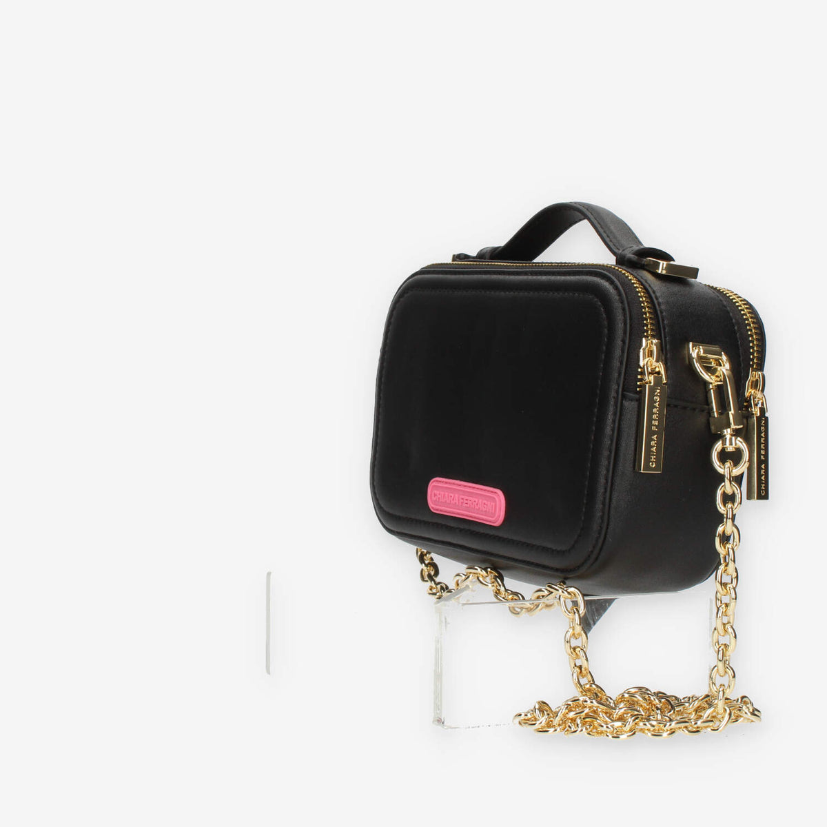 Chiara Ferragni Eyelike Bags Borsa a tracolla nera doppio scomparto