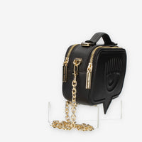 Chiara Ferragni Eyelike Bags Borsa a tracolla nera doppio scomparto