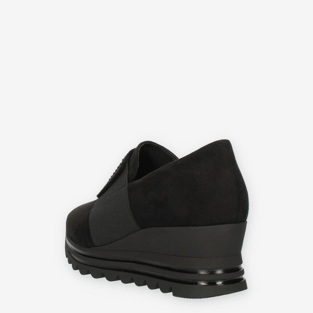 Comart Slip on da donna nere in camoscio con strass