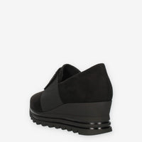 Comart Slip on da donna nere in camoscio con strass