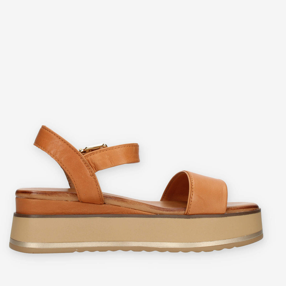 Inuovo sandali cuoio con zeppetta