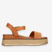 Inuovo sandali cuoio con zeppetta