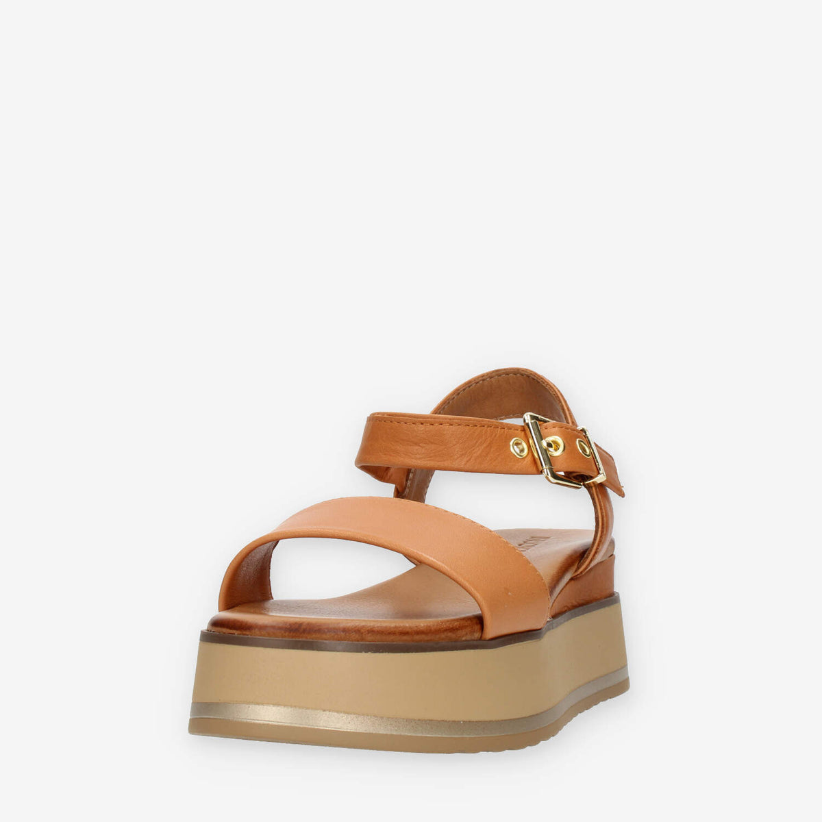 Inuovo sandali cuoio con zeppetta