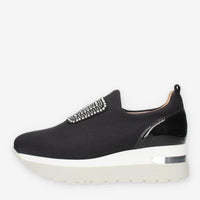 Comart Slip on nere da donna con pietre