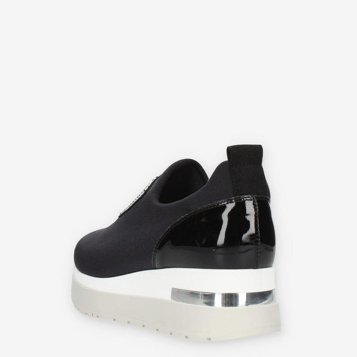 Comart Slip on nere da donna con pietre