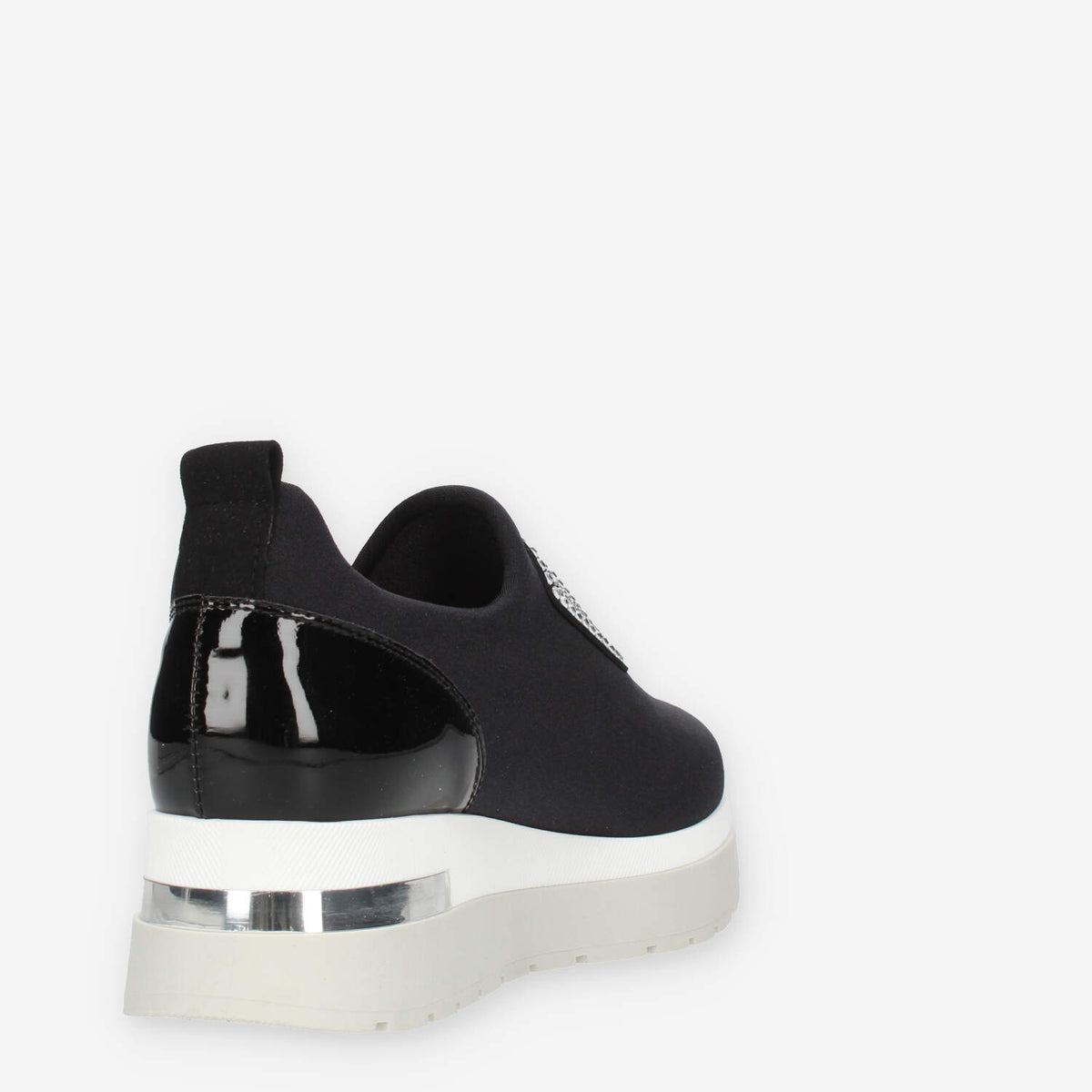 Comart Slip on nere da donna con pietre