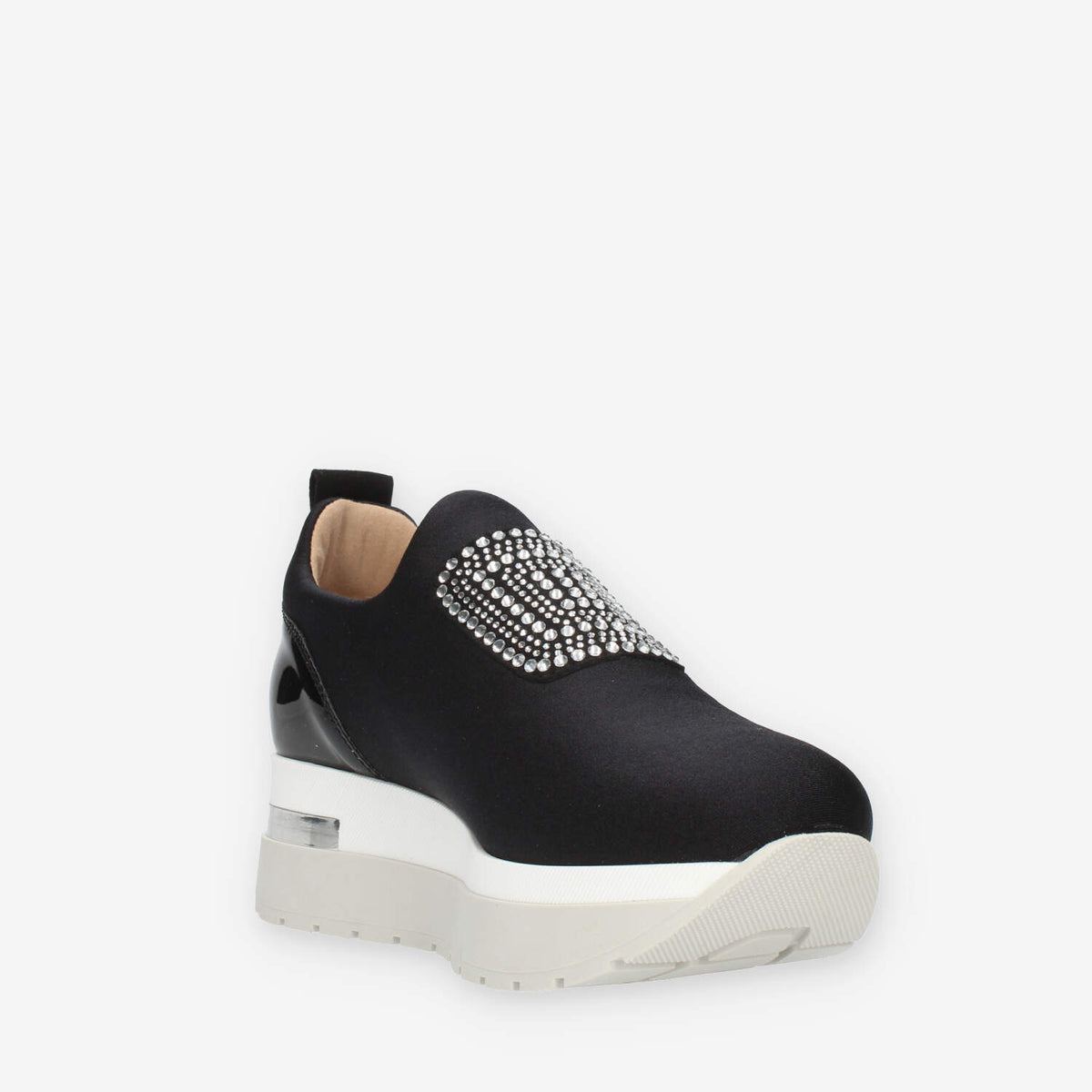 Comart Slip on nere da donna con pietre