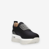 Comart Slip on nere da donna con pietre