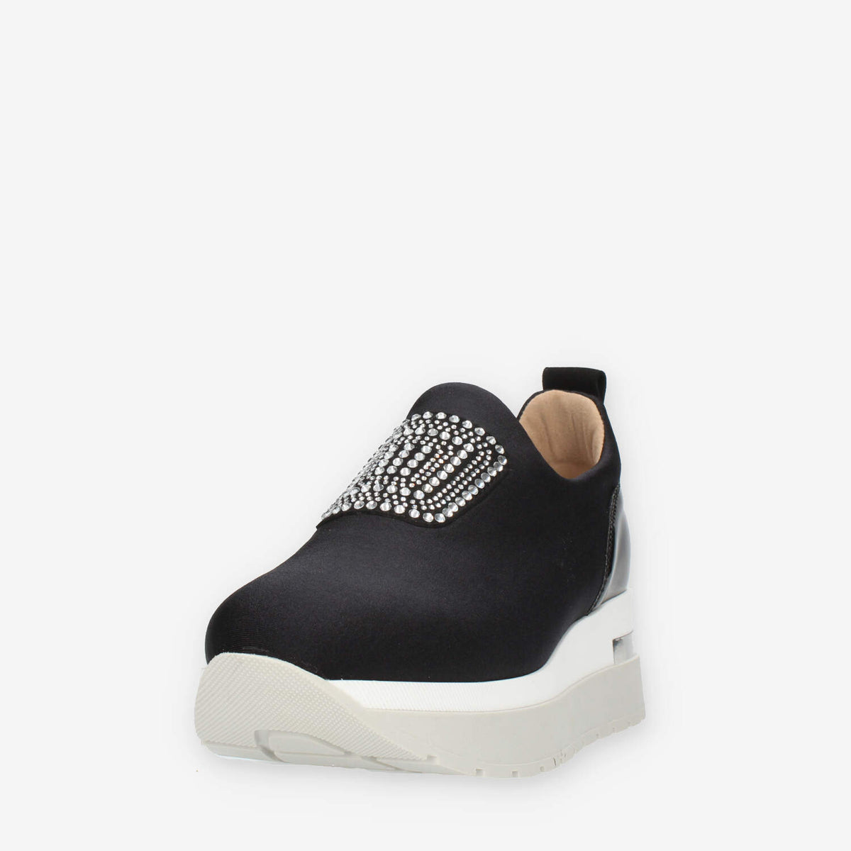 Comart Slip on nere da donna con pietre