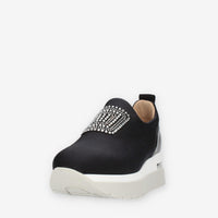 Comart Slip on nere da donna con pietre