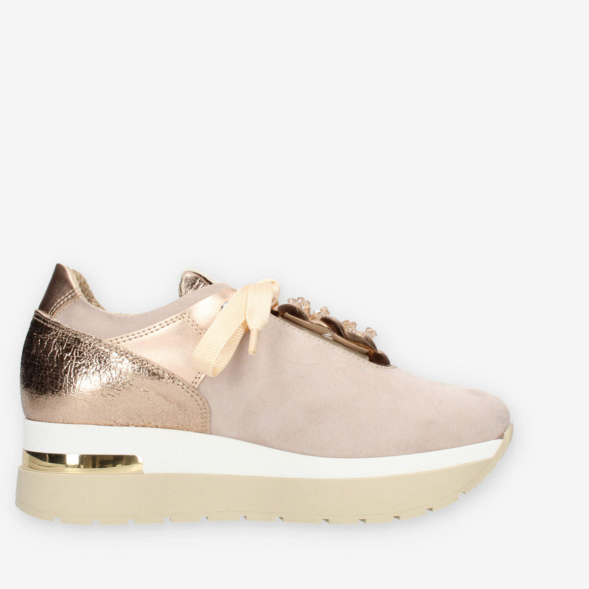 Comart Sneakers nudo da donna con applicazioni in tinta