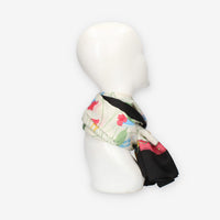 Guess Foulard quadrato nero a fantasia floreale 130 x 130 cm