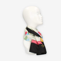 Guess Foulard quadrato nero a fantasia floreale 130 x 130 cm