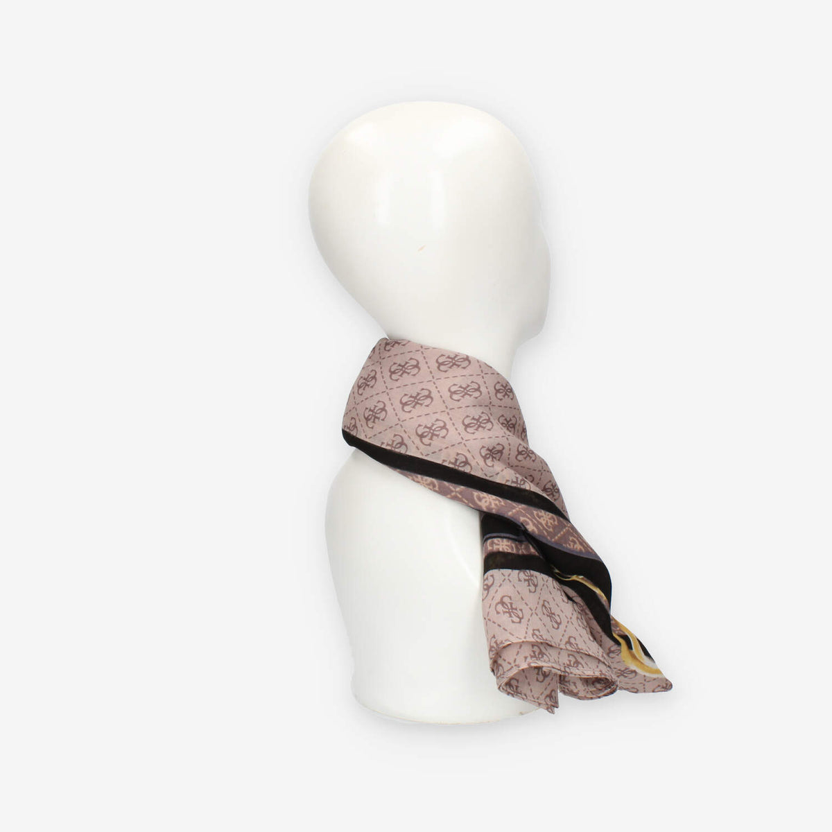 Guess Foulard quadrato beige e nero logato 135 x 135 cm