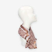 Guess Foulard quadrato beige e bianco logato 135 x 135 cm