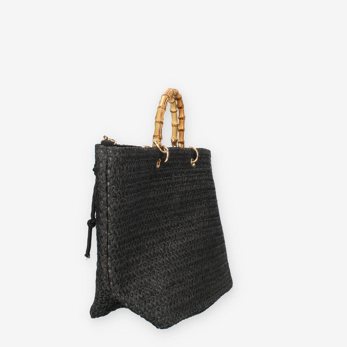 Marc Ellis Bambù Borsa nera in raffia con tracollla
