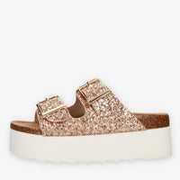 Colors of California Bio Sandali scalzati oro rosa glitterati con zeppa